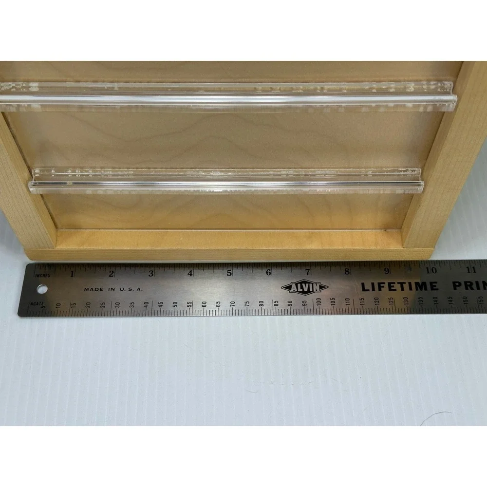 RALPH LAUREN WOOD TABLE COUNTER TOP JEWELRY EARRING STORE DISPLAY CASE 4 SIDED